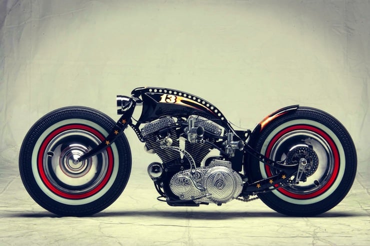 harley davidson custom motorbike side profile Harley Davidson Sportster Custom by Art of Racer