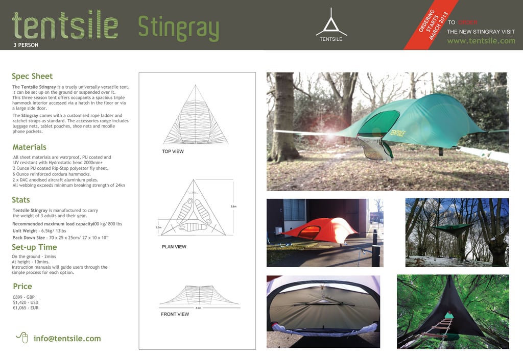 Tentsile Sting Ray Tent. 5 Tentsile Stingray Tent