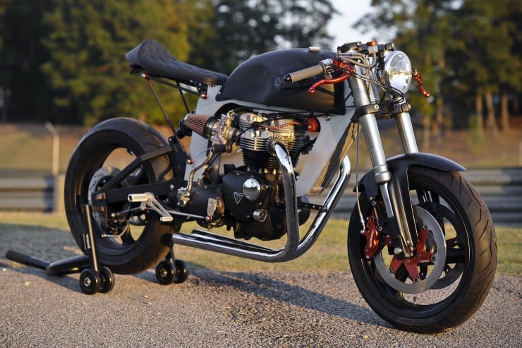 Bucephalus Triumph Custom Motorcycle 1 740x493 Bucephalus by Loaded Gun Customs
