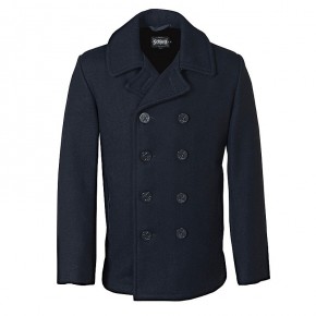 Slim Fitting Wool Peacoat by Schott Slim Fitting Wool Peacoat by Schott