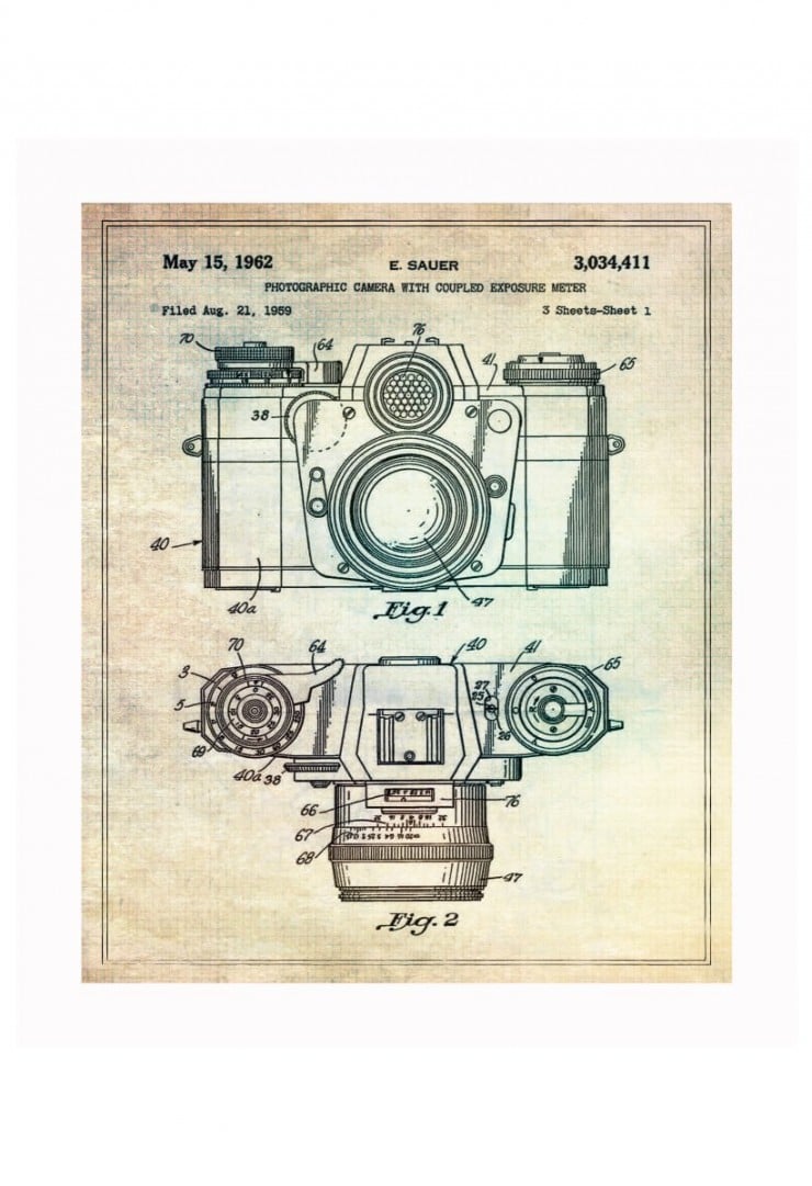 camera blueprints 740x1081 Vintage Patent Application Posters