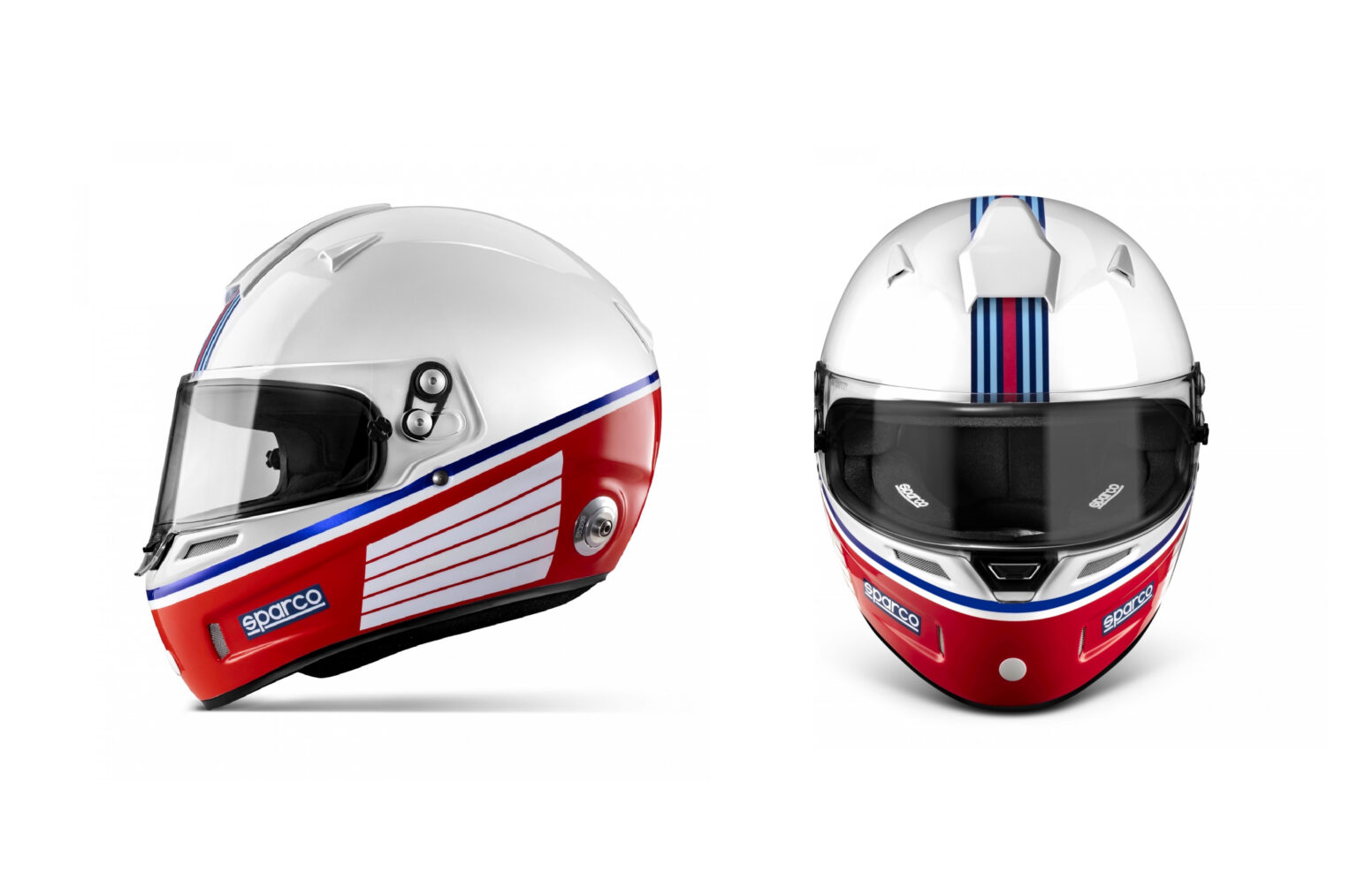 The Sparco Air Pro RF 5W Martini Helmet