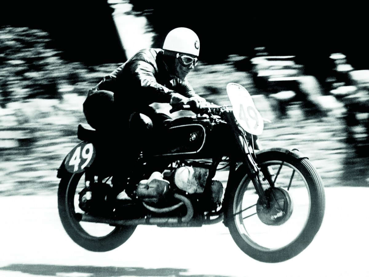 Georg Meier 1939 Isle Of Man Poster German Motorcycle Racer Black White Photo