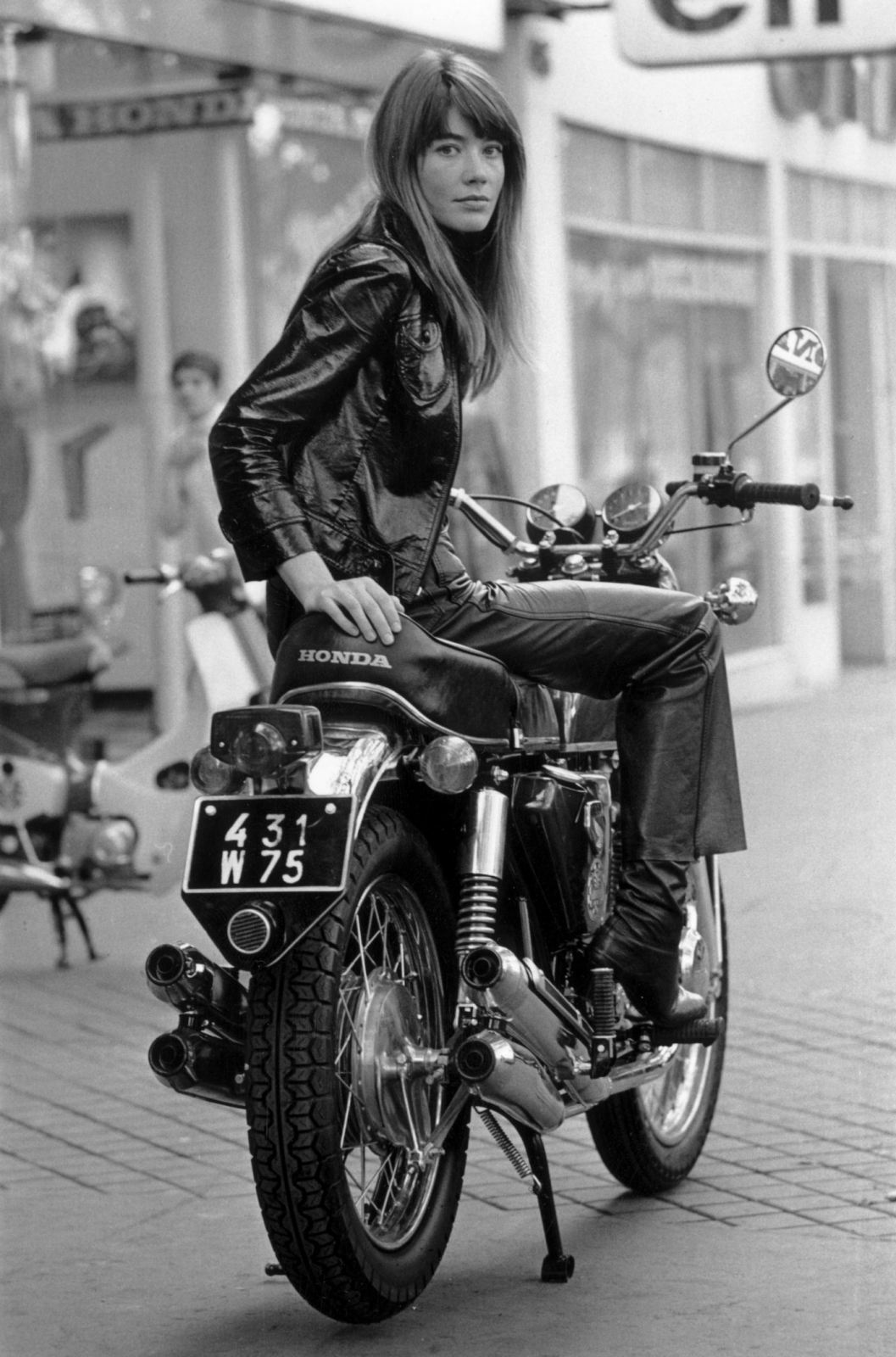 Françoise Hardy on her Motorcycle - (SILODROME)