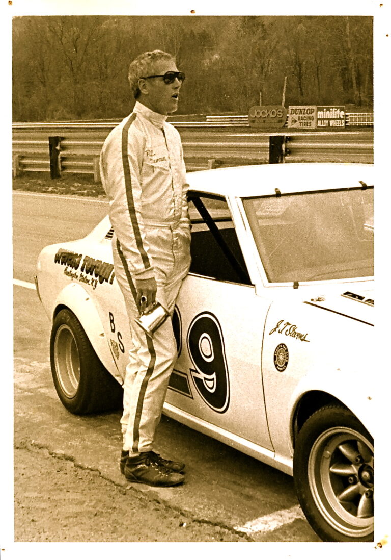Portrait of Paul Newman in his racing suit