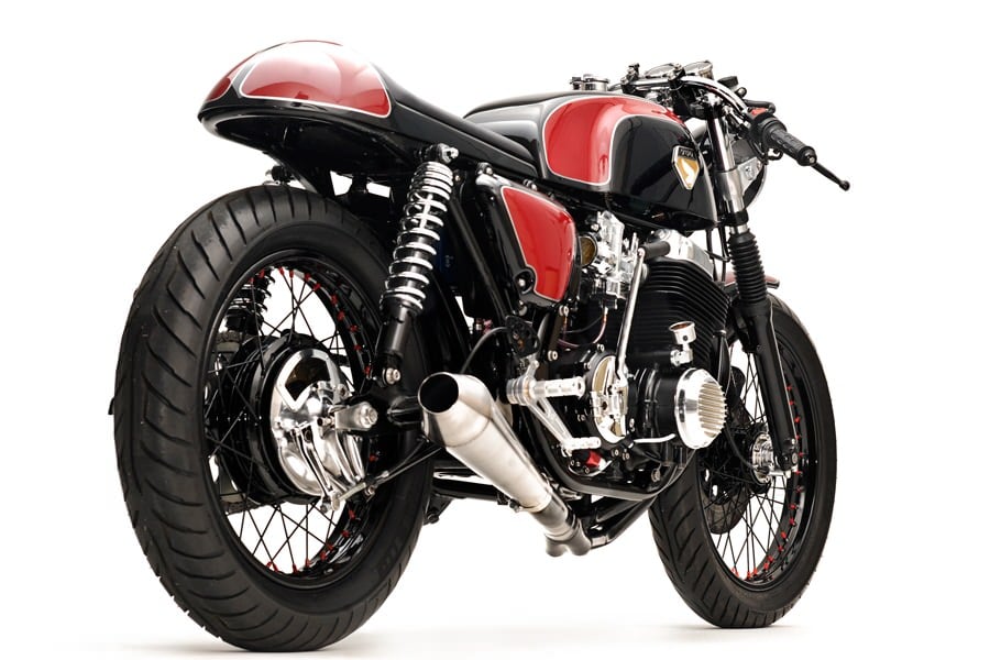 Stunning Red-on-Black Honda CB750 Cafe Racer