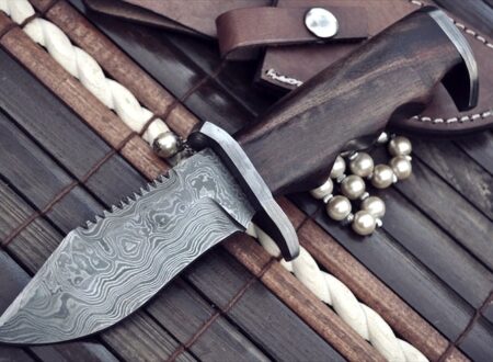 Commando Knife by Perkin Knives damascus steel knife 450x330 - Commando Knife by Perkin Knives