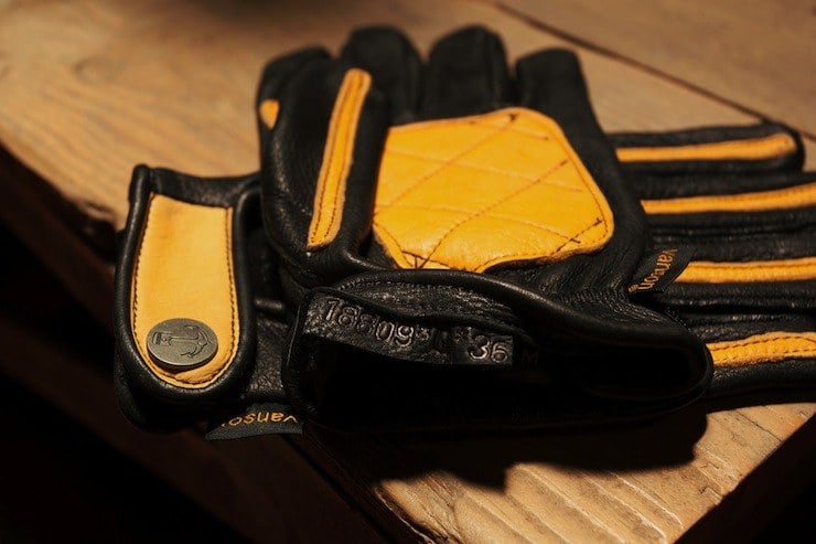 leather retro motorcycle gloves