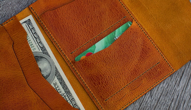 Leather travel wallet 1