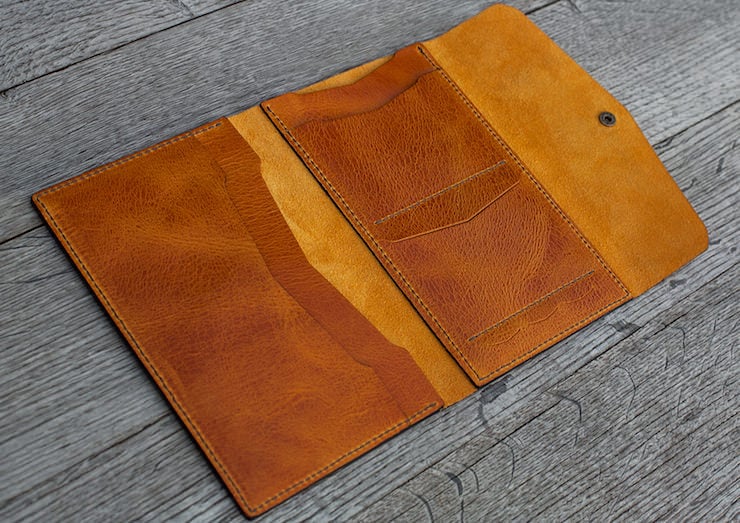 Leather travel wallet