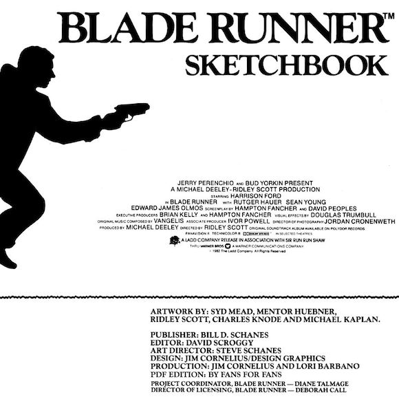 The Original Blade Runner Sketchbook - Featuring The Art Of Syd Mead