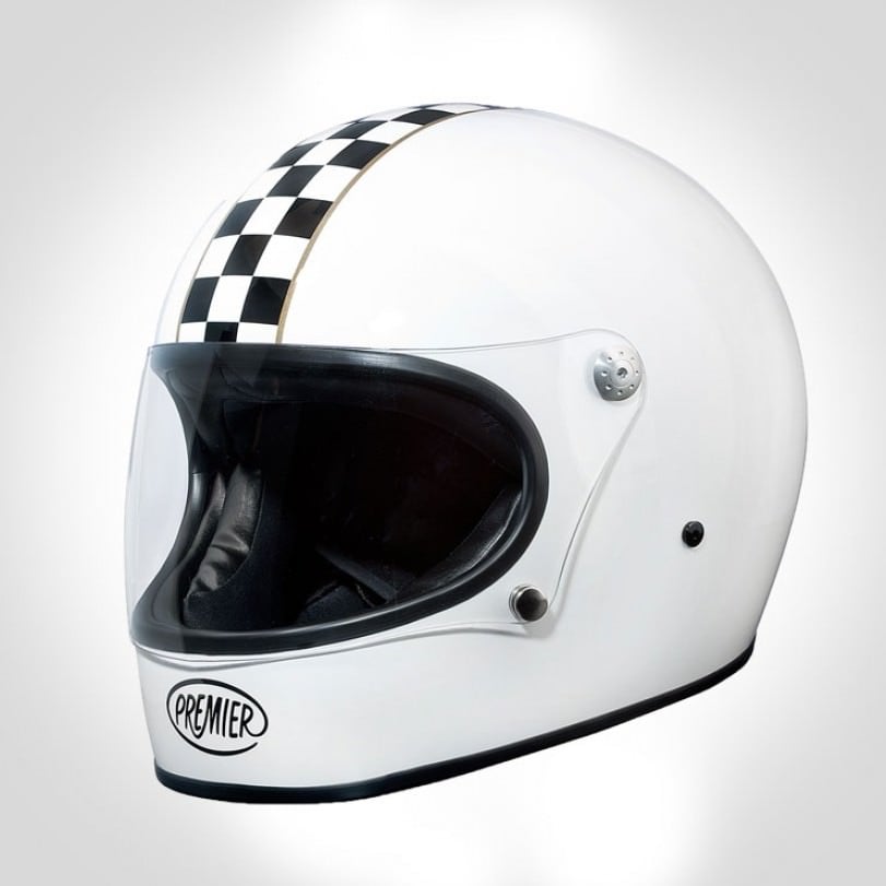 Premier Trophy Helmet - Checkered Flag Stripe Shell