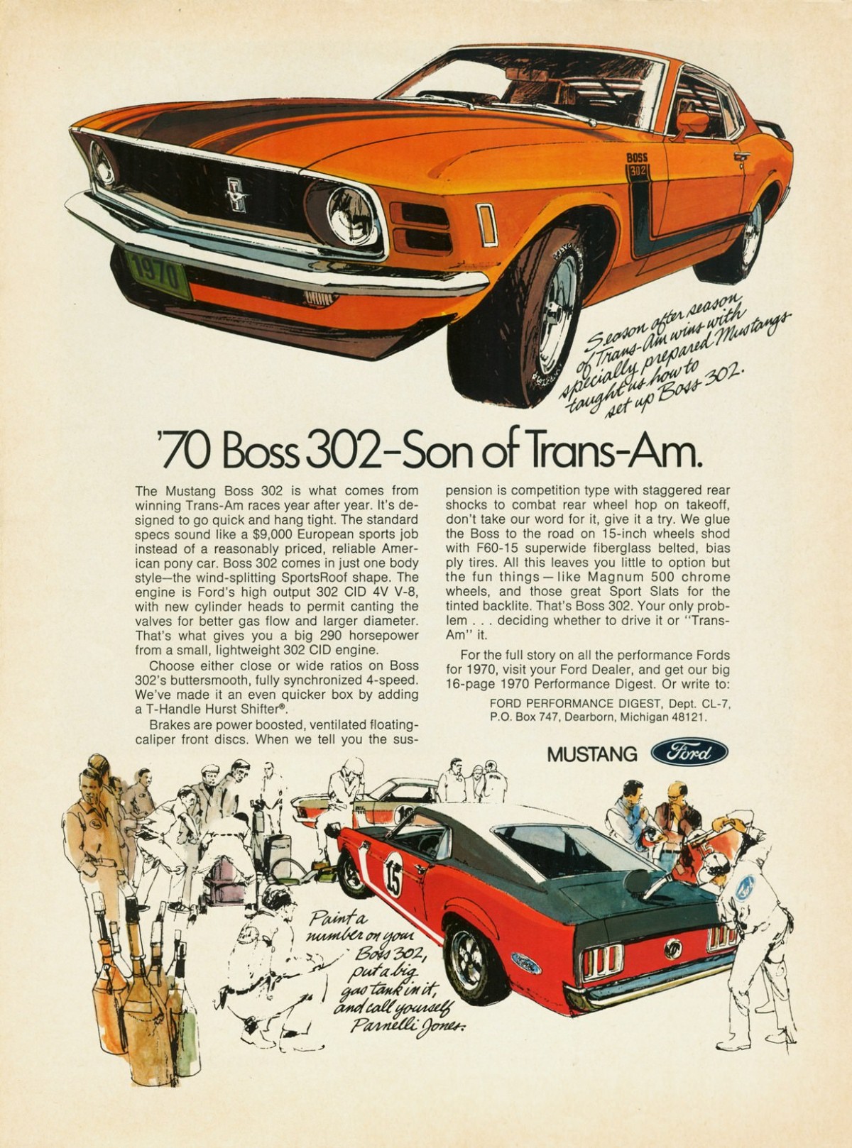 1970 Mustang 302 Poster