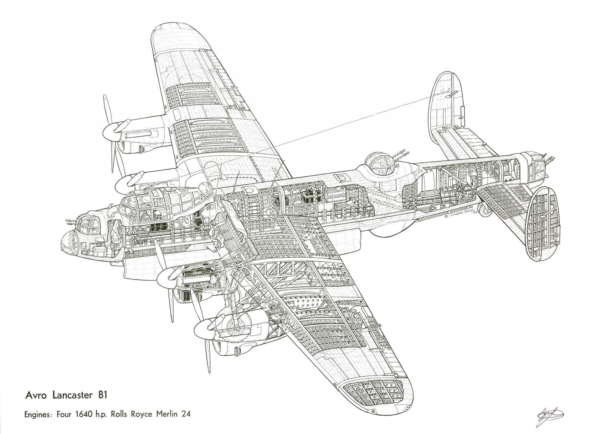 Avro Lancaster Cutaway Wallpaper