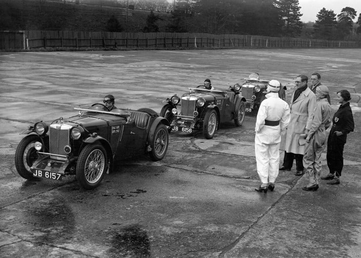 The-MG-womens-team-practising-for-Le-Mans-at-Brooklands.