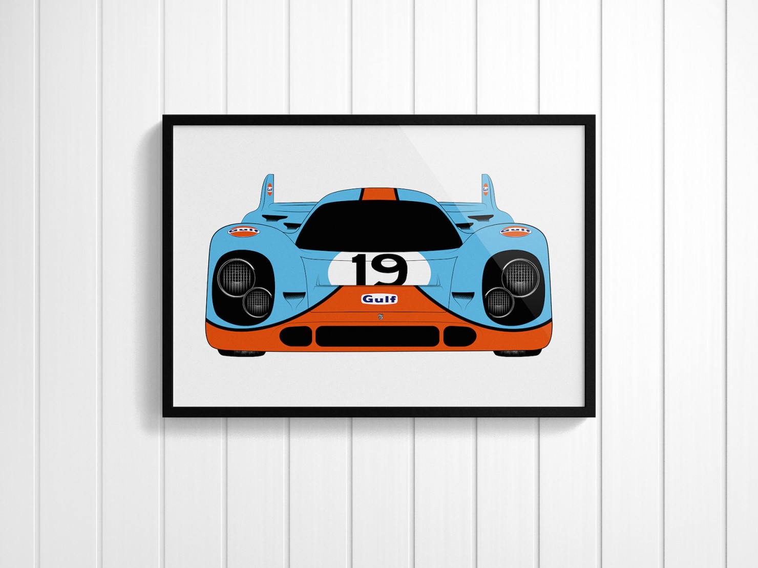 Tableau Porsche 917 Gulf Pop Art - Toile Murale Multicolore Déco Sport Moteur