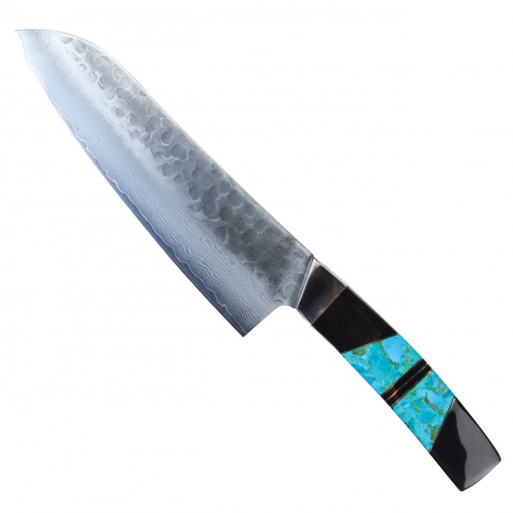 Mammoth Bone Damascus Steel Knife 1