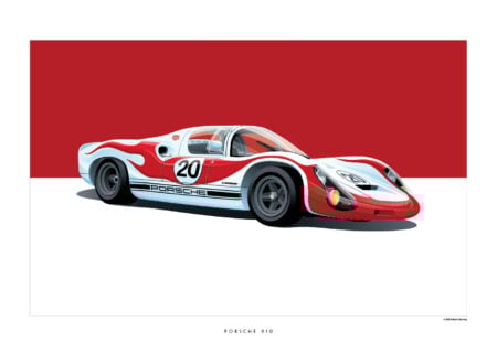 Iconic Racing Car Posters by Arthur Schening Porsche 910 450x330 - Iconic Racing Car Posters by Arthur Schening