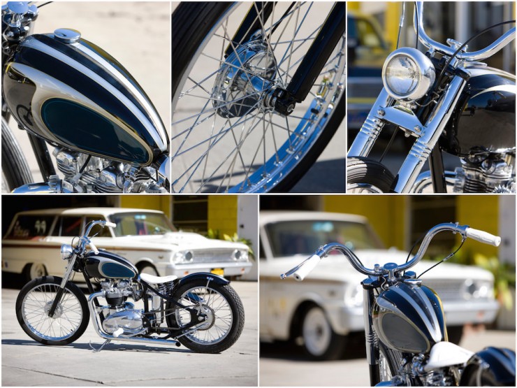 Mooneyes Triumph Bobber Motorcycle Collage