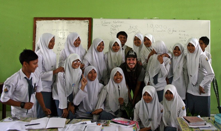 27. Dropping by a school for a chat, Sumatra Indonesia