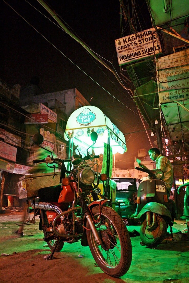 46. Nightime in downtown Delhi, India