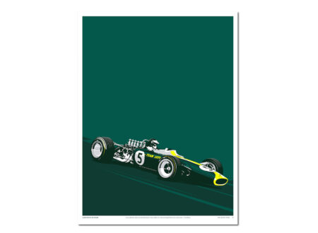 Jim Clark's Lotus 49: Screen Print Poster Jim Clark 450x330 - Jim Clark's Lotus 49: Screen Print Poster