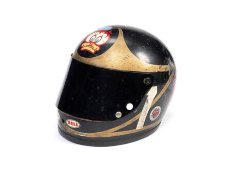 Barry Sheene's 1974 Bell Helmet Barry Sheenes 1974 Bell racing helmet 450x330 - Barry Sheene's 1974 Bell Helmet