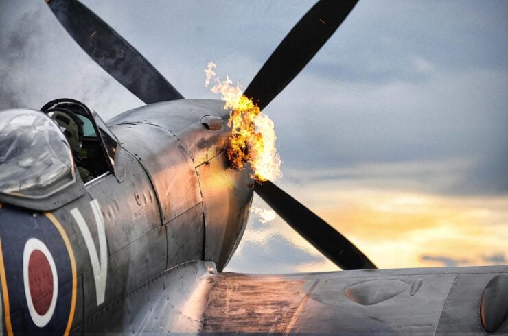 Merlin-Engine-Starts-on-a-Supermarine-Spitfire-