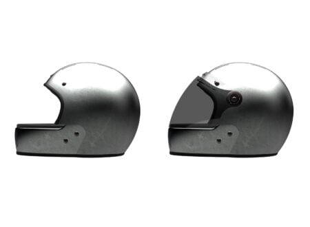 Silver Foil Veldt Motorcycle Helmet Veldt Motorcycle Helmets 1 450x330 - Silver Foil Veldt Motorcycle Helmet