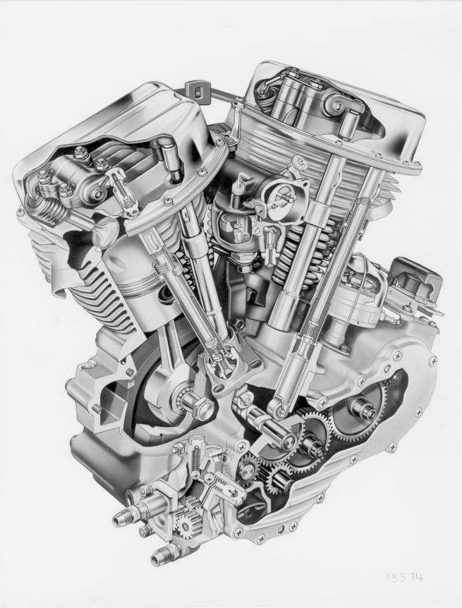 Harley-Davidson Panhead engine diagram