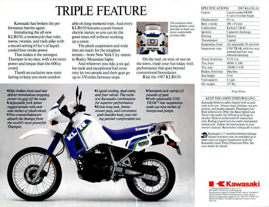 Rose missil Afskrække A Brief History of the Kawasaki KLR650