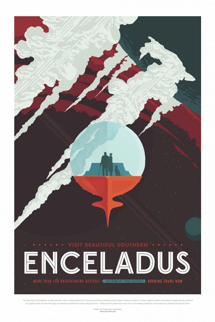 NASA / JPL-Caltech Space Tourism Posters Enceladus