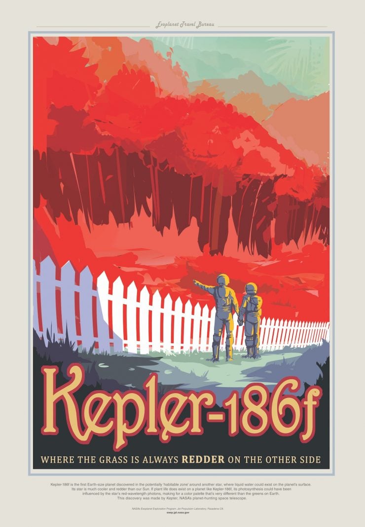 NASA / JPL-Caltech Space Tourism Posters Kepler186F