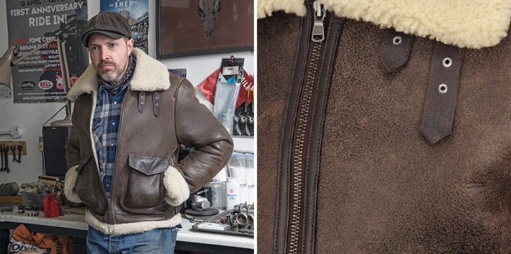 Helstons Bombardier Thunder Brown Sheepskin Jacket