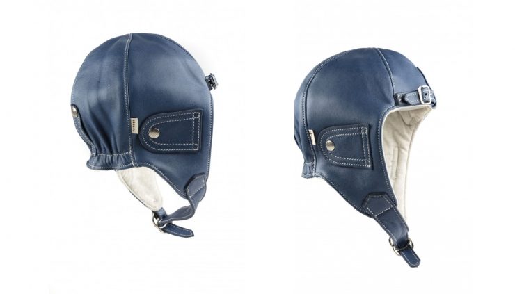 Chapal Leather Driver's Helmet Blue