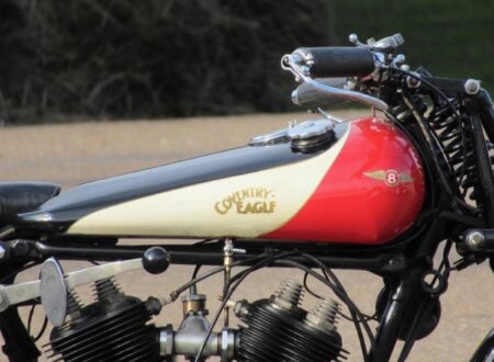 An Early High-Speed Police Pursuit Motorcycle - The Coventry-Eagle Flying-8 Coventry Eagle Flying 8 Motorcycle Fuel Tank 450x330 - An Early High-Speed Police Pursuit Motorcycle - The Coventry-Eagle Flying-8