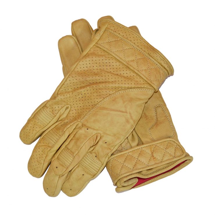 Goldtop Short Bobber Motorcycle Gloves Tan