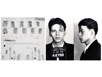 Frank Sinatra's Arrest Fingerprint Records And Mugshot