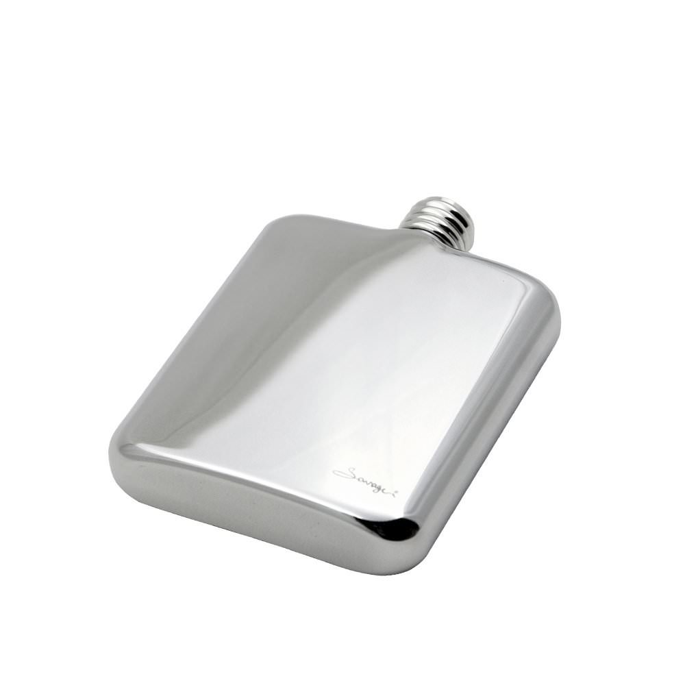 SAVAGE 6oz Hip Flask Classic Shape 18/8 Stainless Steel Approx~180ml 