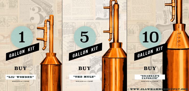 Gallon Copper Moonshine Whiskey Gin Still Kit