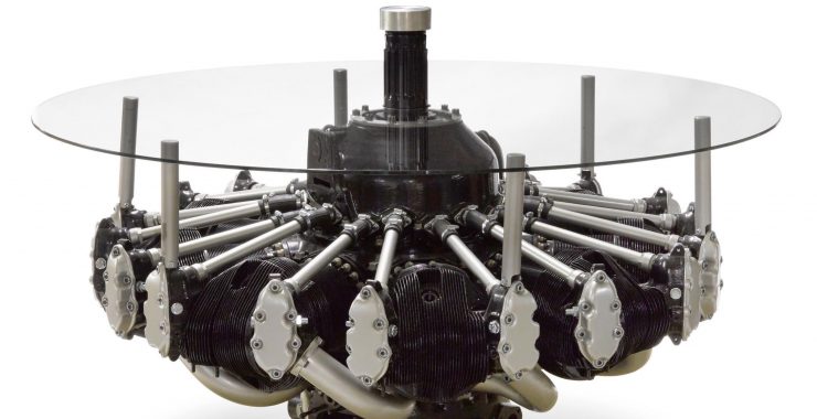 B-17 Radial Engine Coffee Table Detail