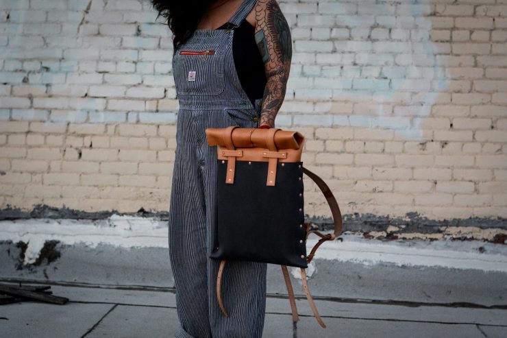 Small Batch Supply Co. Leather Roll Top Backpack 3