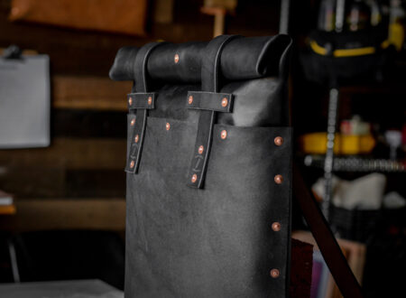 Small Batch Supply Co. Leather Roll Top Backpack 5