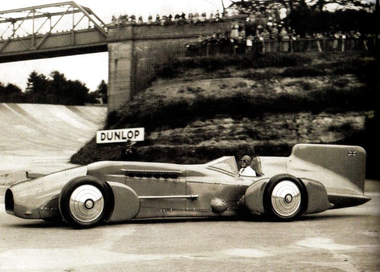 Malcolm Campbell At Brooklands In Blue Bird