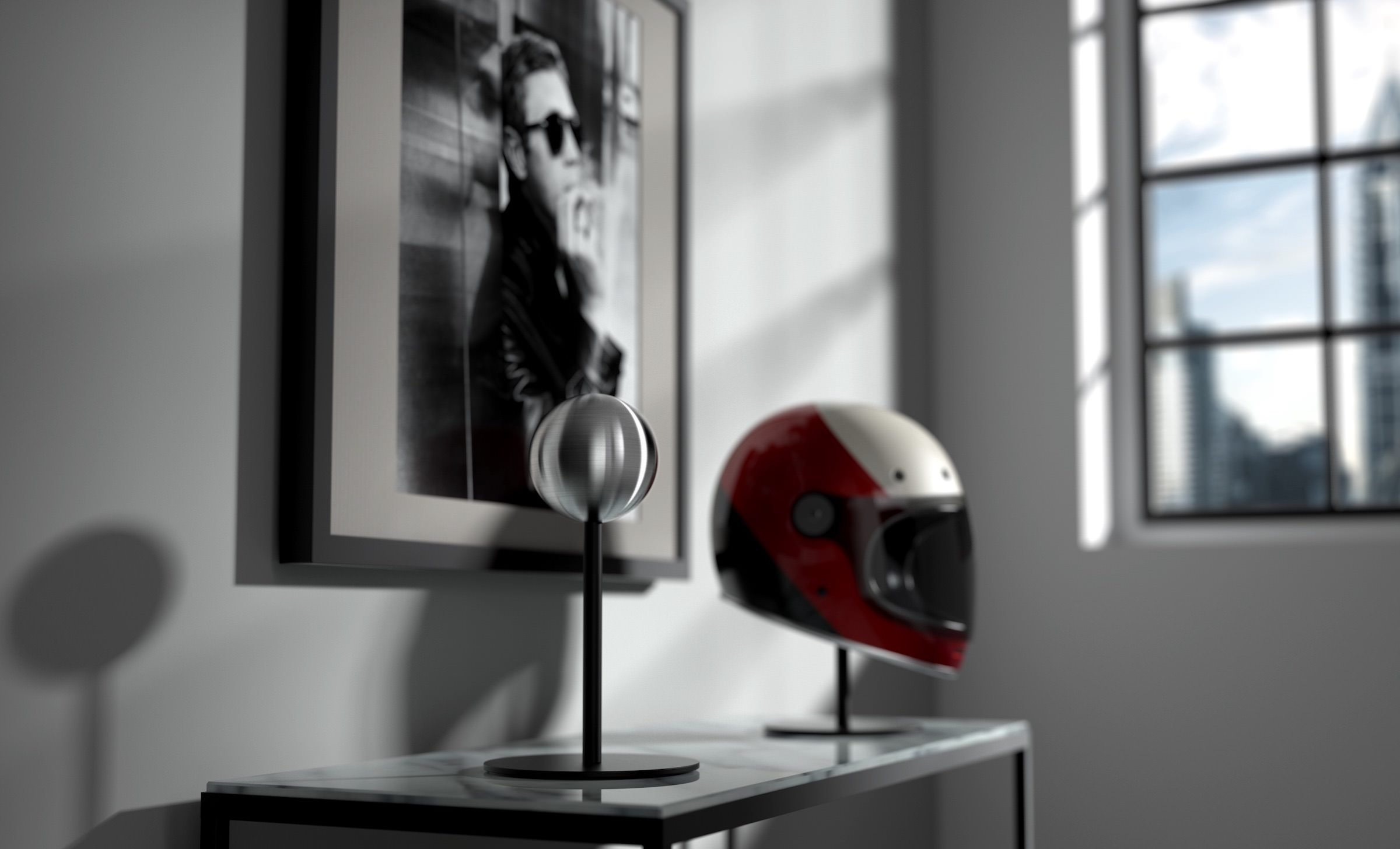 The Halley Helmet Stand A Modern Motorcycle Helmet Stand