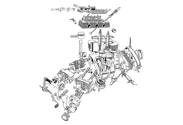 Triumph Trident BSA Rocket 3 Engine Cutaway