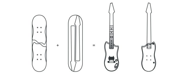 Skateboard Guitar Design