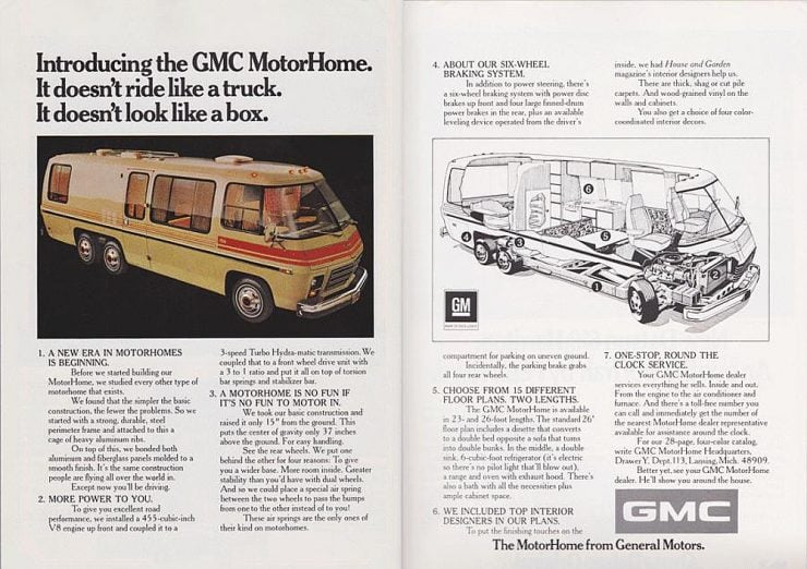 Publicidad de la autocaravana GMC