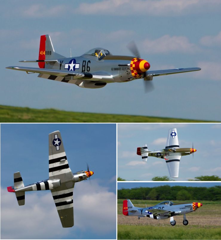 Hangar 9 P-51D Mustang 60cc ARF RC Plane Flying Collage