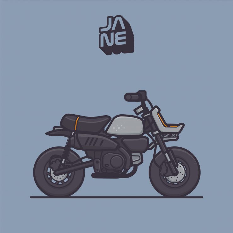 VIBA Jane – A Honda Monkey Custom Graphic